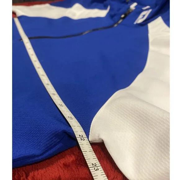 Men's FootJoy Half-Zip Short Sleeve Golf Shirt - Blue and White Medium - Picture 3 of 5